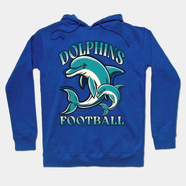 Dolphins Football Fan Art Hoodie by Trendsdk